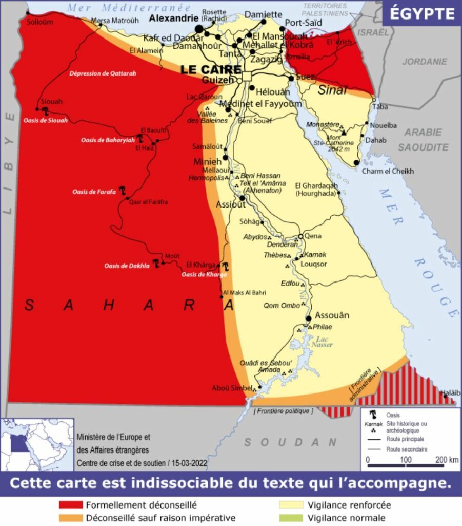 zones a risques en egypte