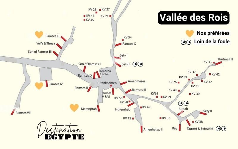 plan vallee des rois tombes ouvertes