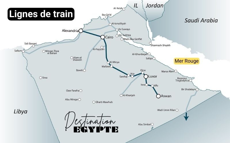 carte itineraire train egypte